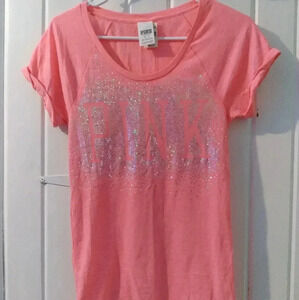 VS PINK iridescent bling vintage tee X-small NWT